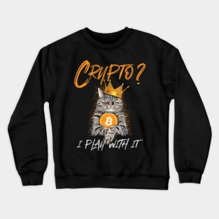 Cat Holding Bitcoin Crewneck Sweatshirt